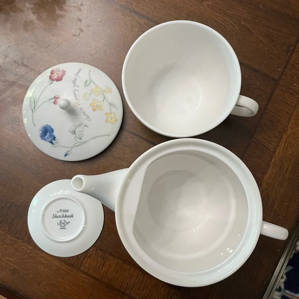 Lenox artist sketchbook stackable tea set with bag holder. - Picture 6 of 8